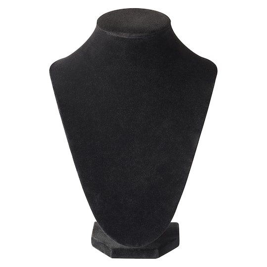 12 Pack: 9" Black Velvet 3D Necklace Stand by Bead Landing™